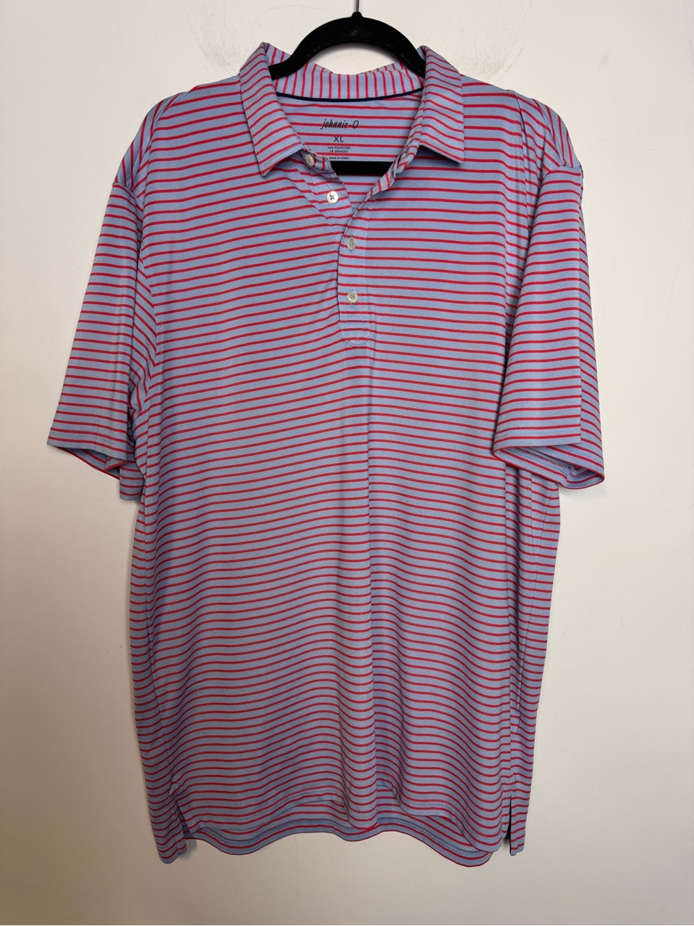 Johnnie-O Performance Golf Polo Red Blue Stripe XL